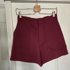 Burgundy pair of shorts